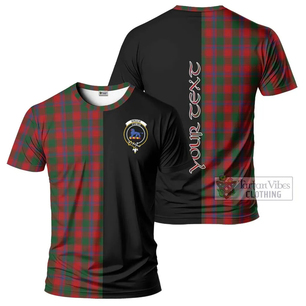 Bruce Old Tartan T-Shirt with Family Crest and Half Of Me Style