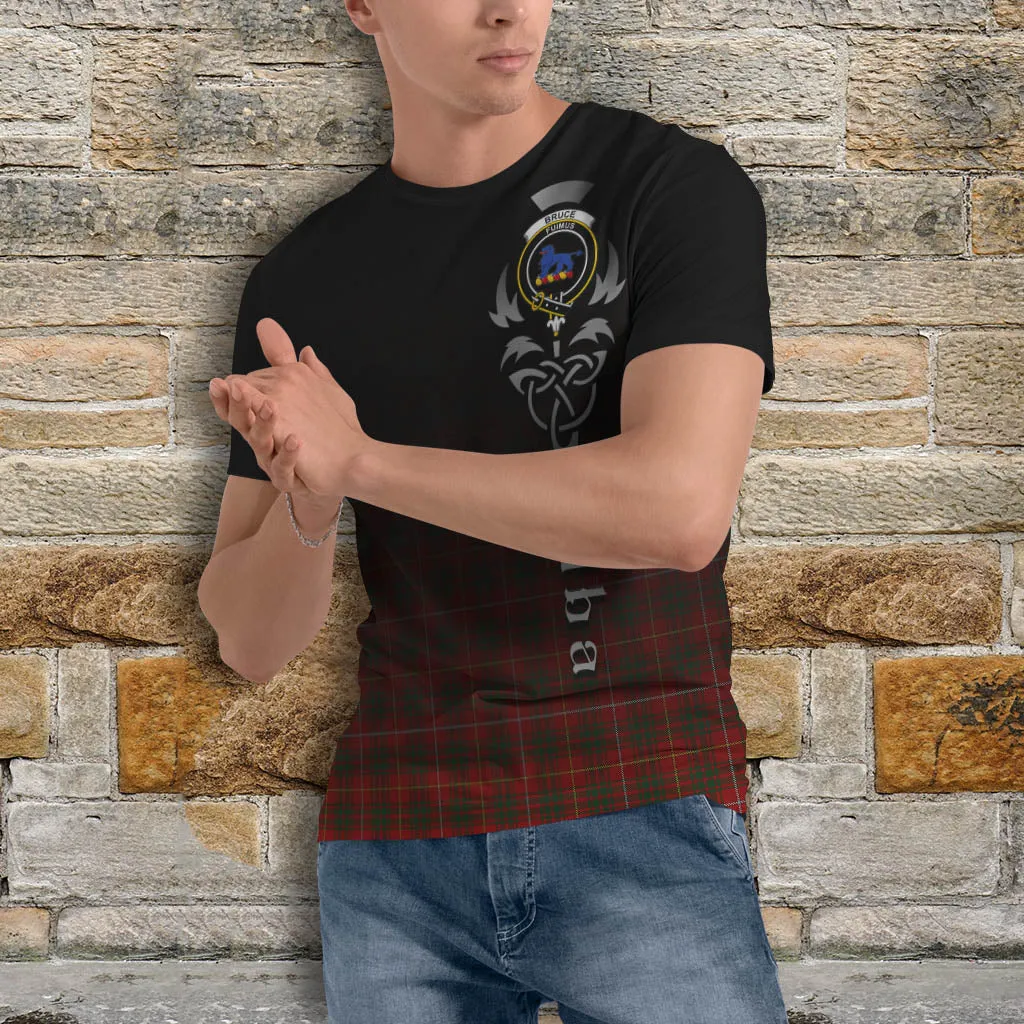 Bruce Tartan T-Shirt Featuring Alba Gu Brath Family Crest Celtic Inspired