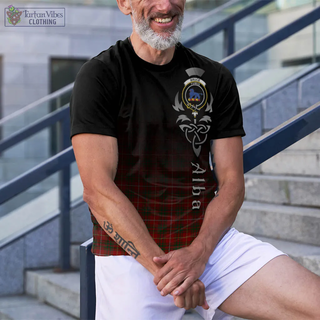 Bruce Tartan T-Shirt Featuring Alba Gu Brath Family Crest Celtic Inspired