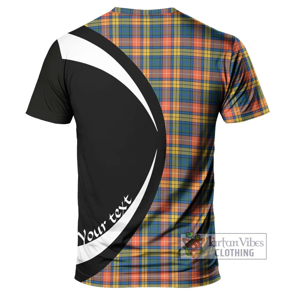 Buchanan Ancient Tartan T-Shirt with Family Crest Circle Style