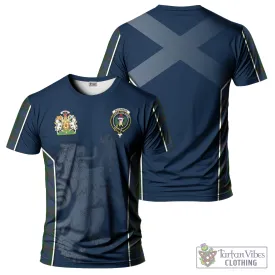 Buchanan Hunting Tartan T-Shirt with Family Crest and Lion Rampant Vibes Sport Style