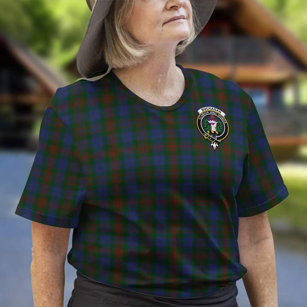 Buchanan Hunting Tartan T-Shirt with Family Crest