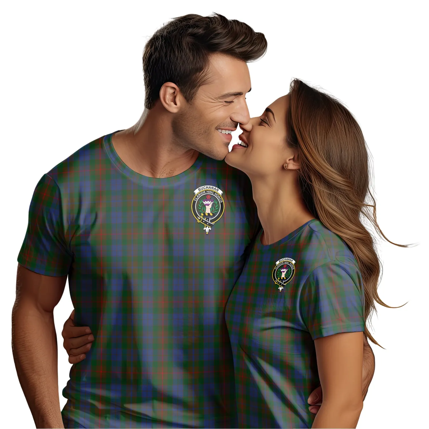 Buchanan Hunting Tartan T-Shirt with Family Crest