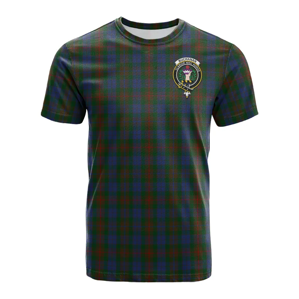 Buchanan Hunting Tartan T-Shirt with Family Crest