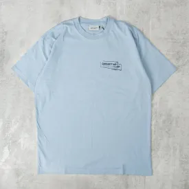 Carhartt WIP Stamp Tee - Misty Sky / Black Stonewashed