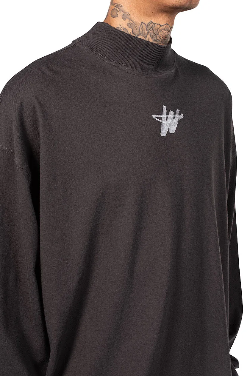 Charcoal High Neck WD Logo T-shirt