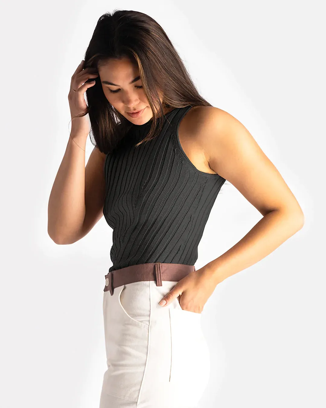 Charcoal Knit Tank | XS-2X