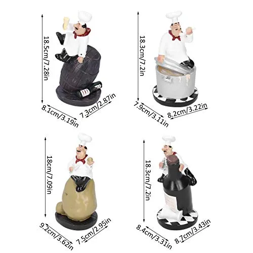 Chef Statue, Durable 4 Kinds Resin Practical Restaurant Decor, Beautiful for Restaurant Home