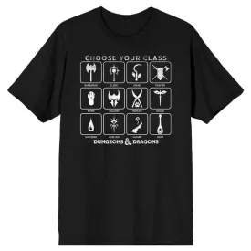 Dungeons & Dragons - Chose Your Class T-Shirt (Black, Unisex) - Bioworld