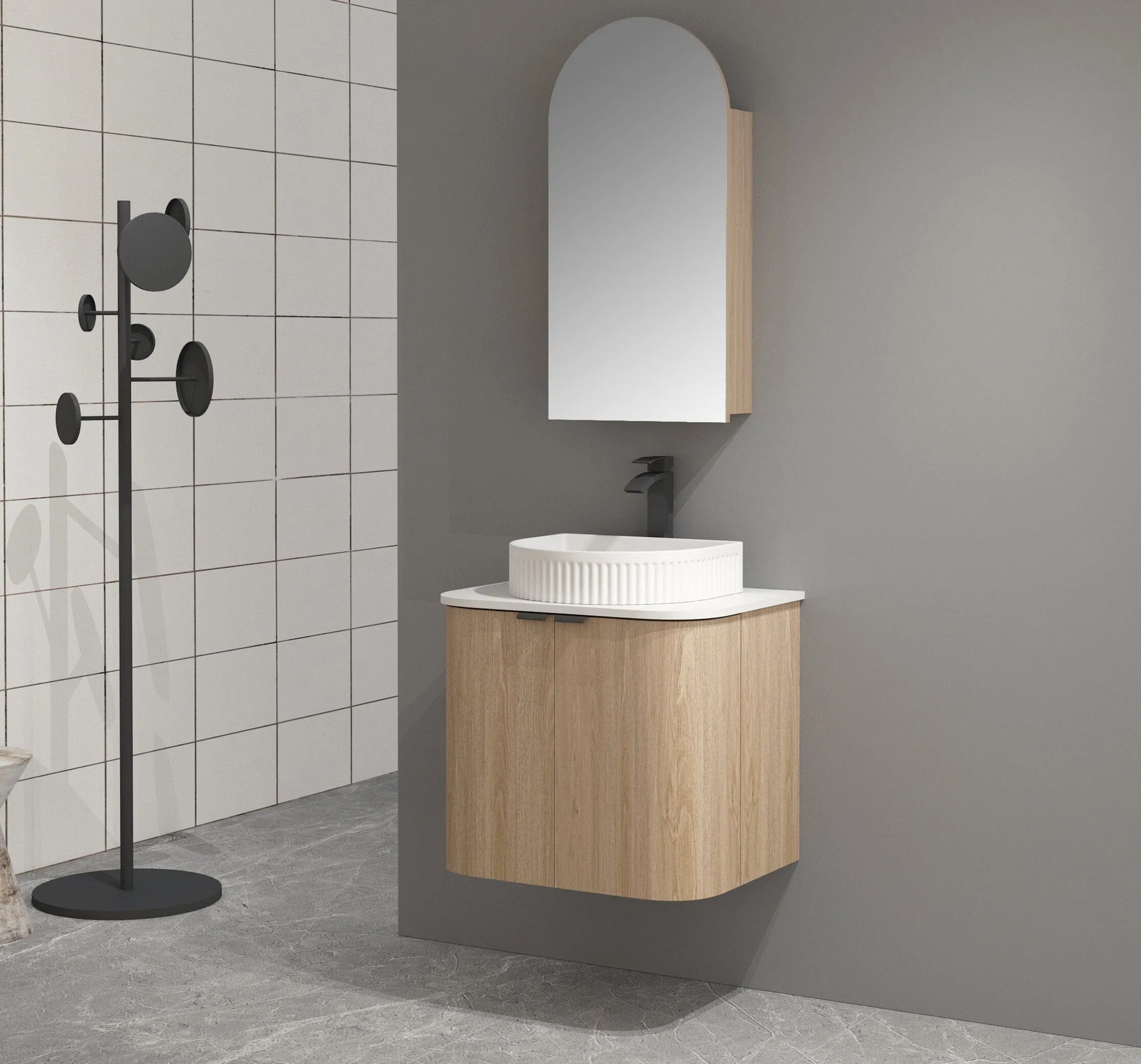 Ellie 600mm Curved Wall Hung Vanity