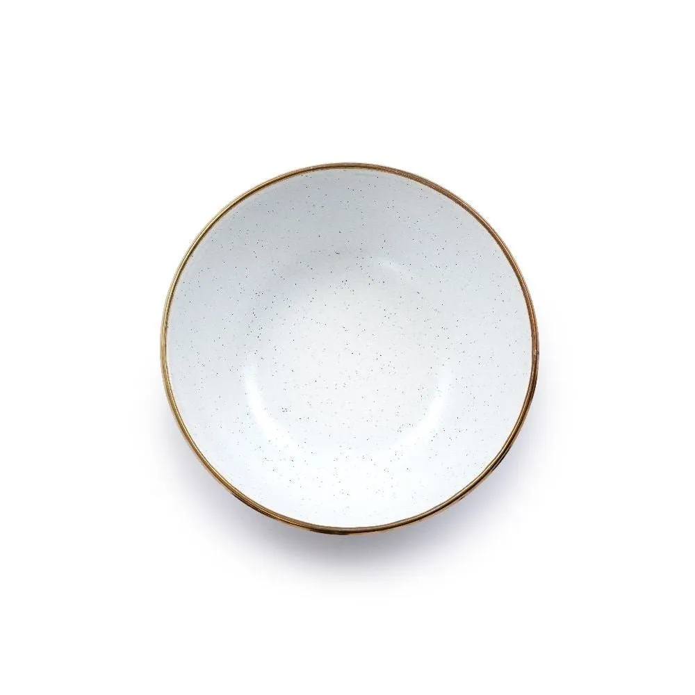 Enamel Bowl Set In Eggshell - Set Of Two Bowls