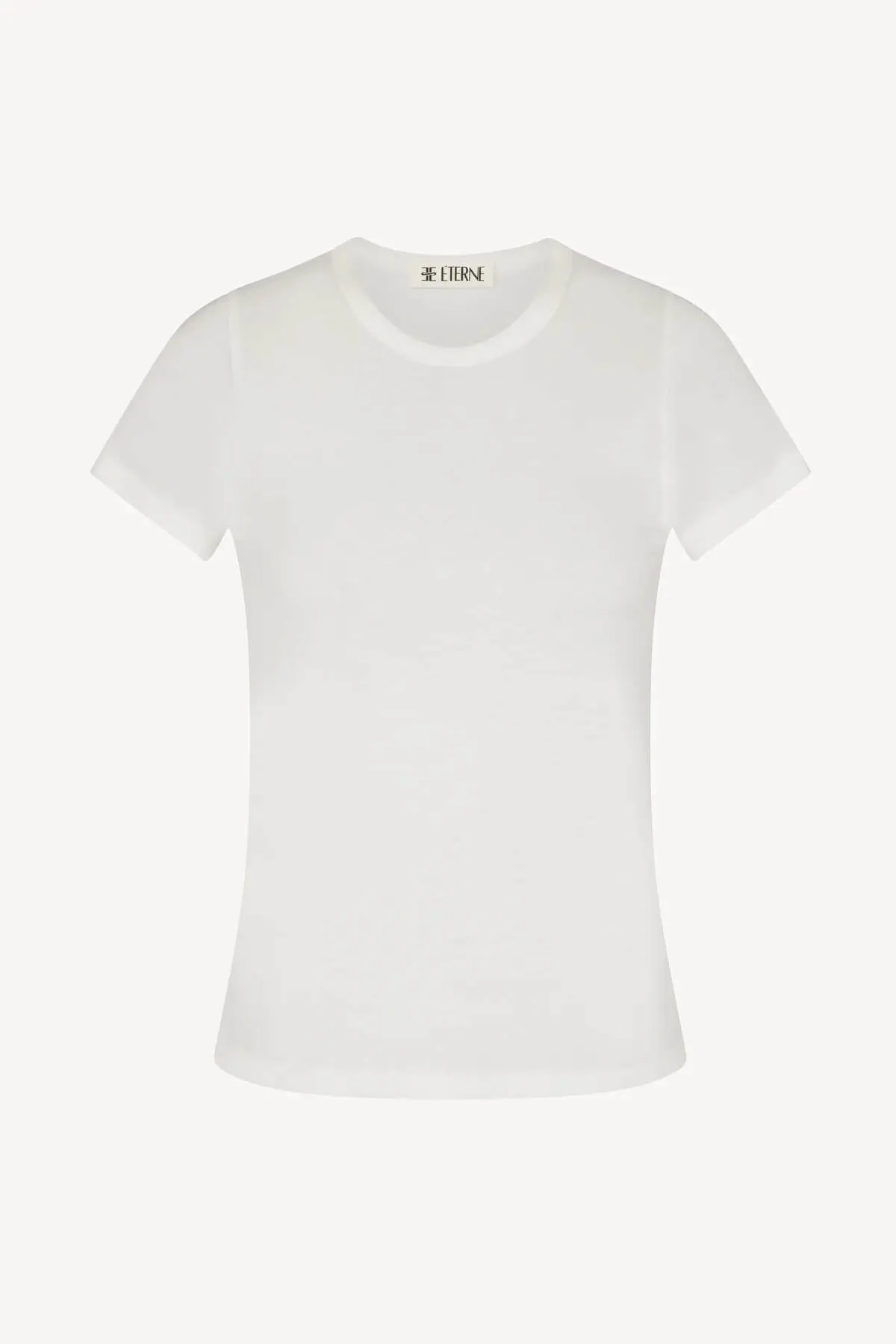 Eterne - Fitted Crewneck short Sleeve T-Shirt in Ivory