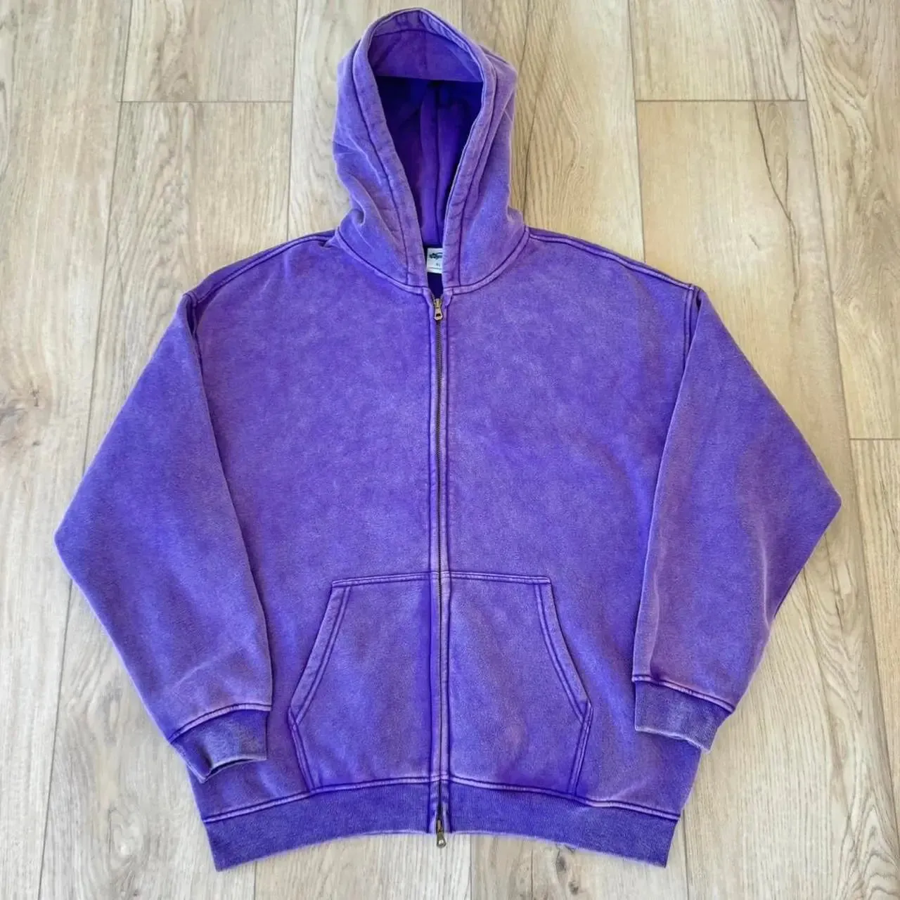 Faded Purple Double Zip Up Hoodie