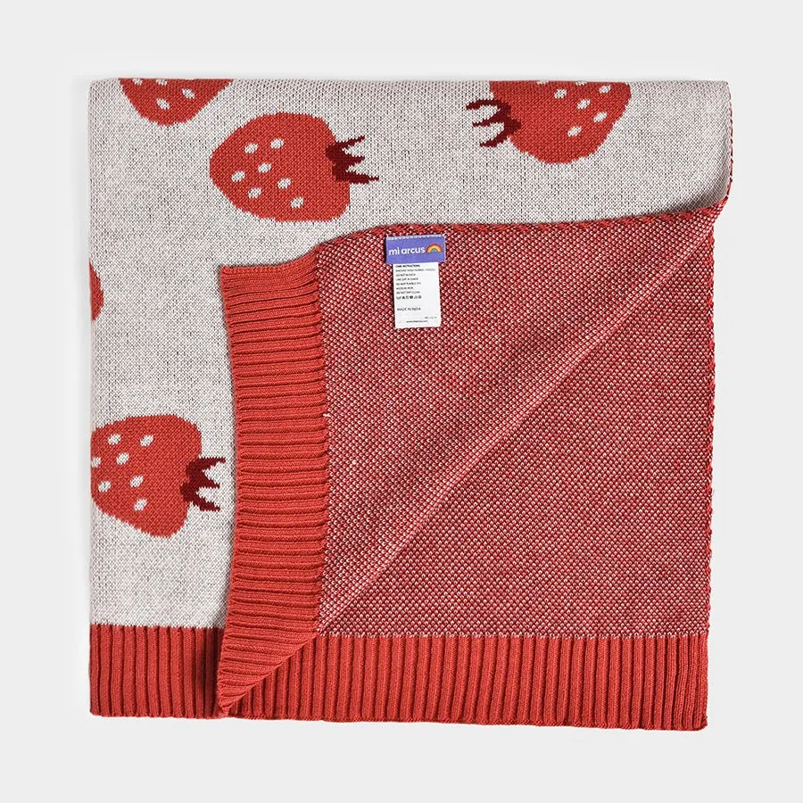 Fruits Pink Knitted Mini Me Blanket