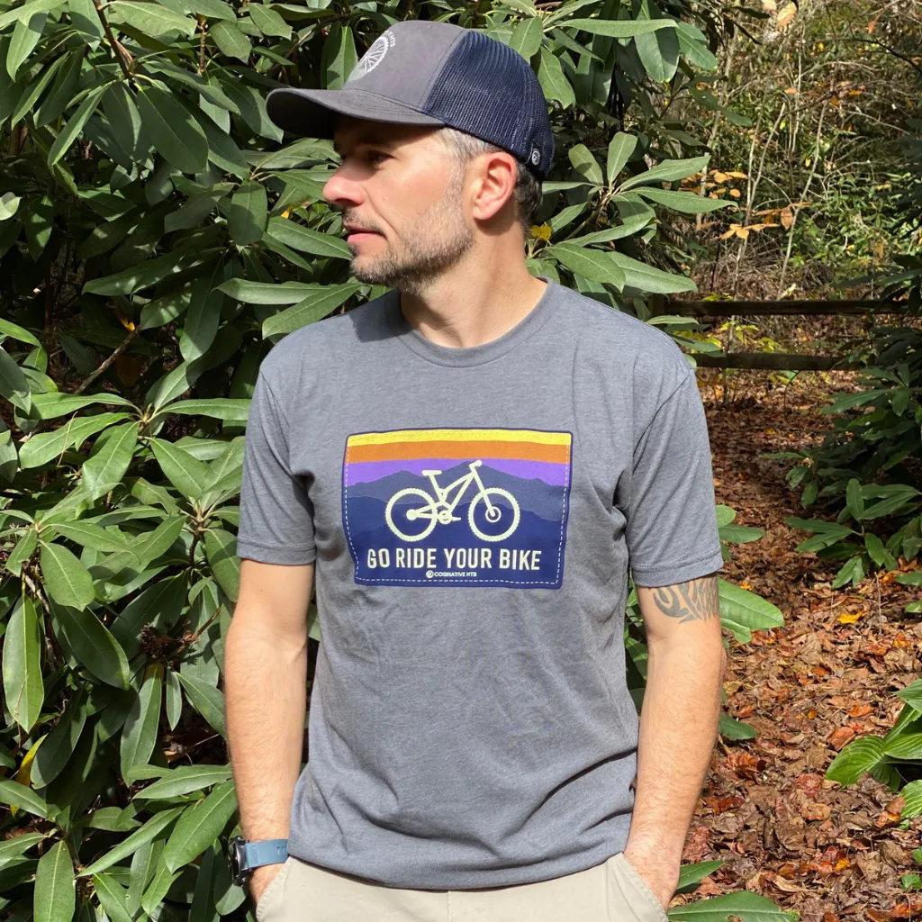 Go Ride Your Bike Men's MTB Shirt (Heather Gunmetal Gray)