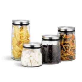 H&B 4 Pc Screw Top Belly Jars Set