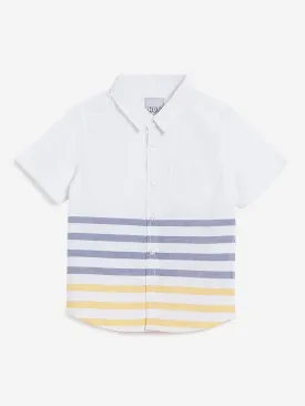 HOP Kids White Striped Cotton Shirt