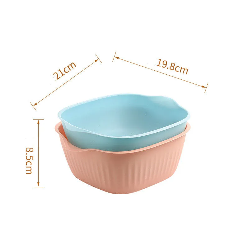 Household Simple Plastic Double-layer Drain Basket