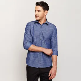 Indigo Block Printed Shirt