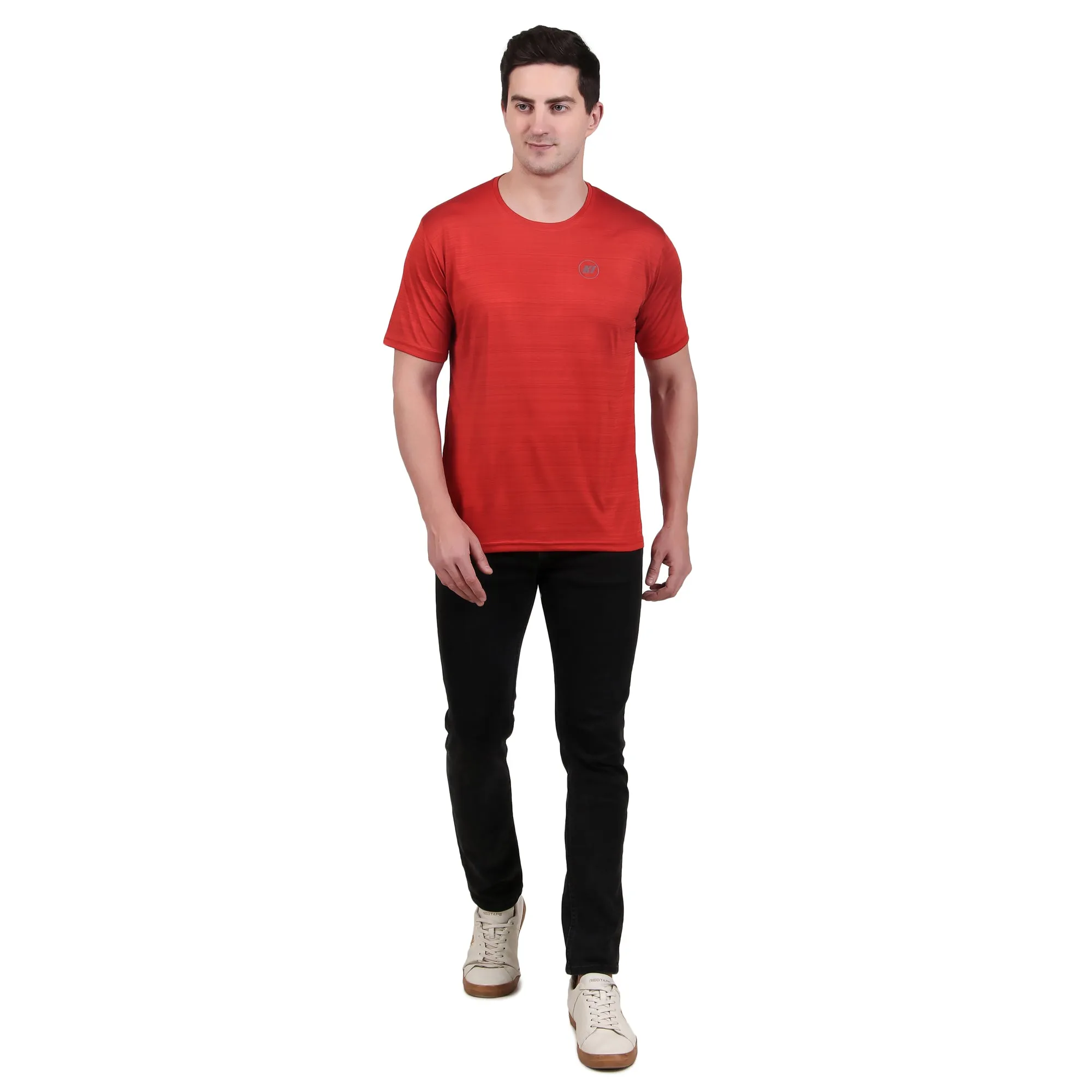 KI Activewear Red Men's Performance T-Shirt - Lightweight, Breathable, and Stylish