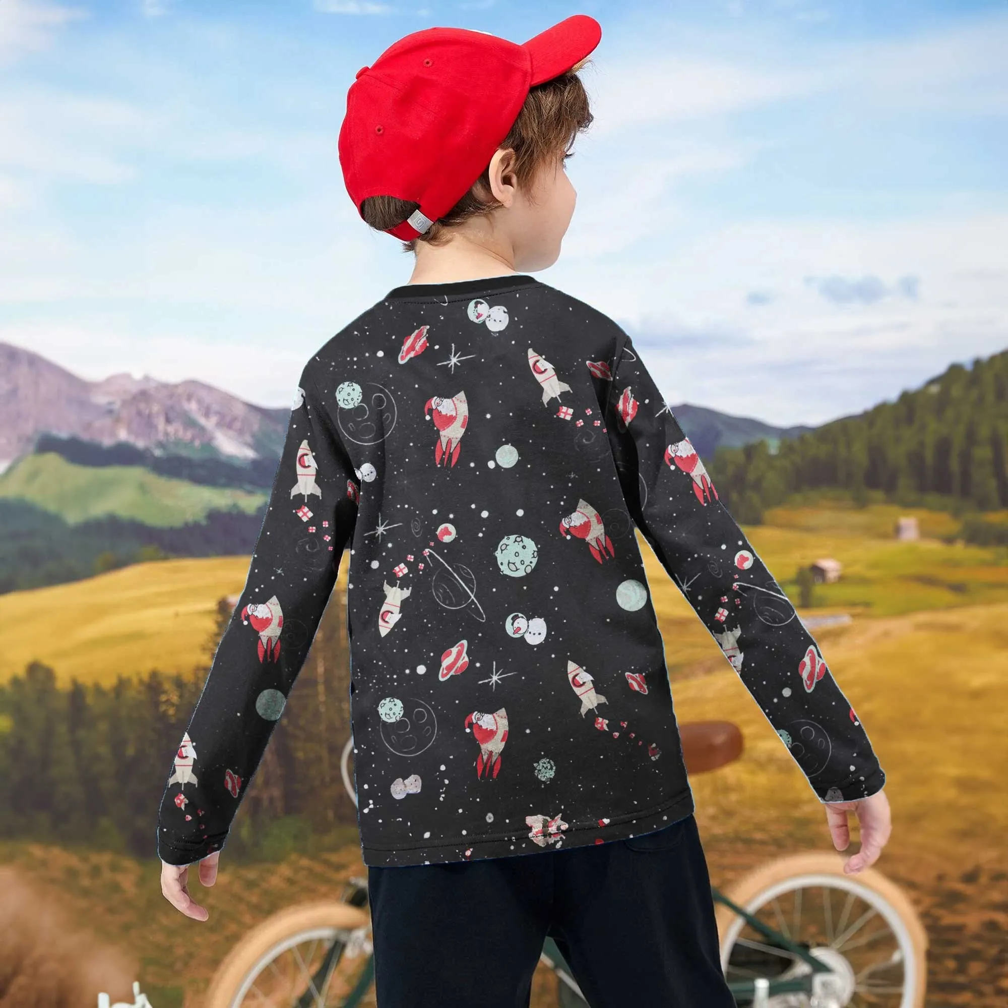 Kid's Glaxay Printed Long Sleeve Tee Shirt