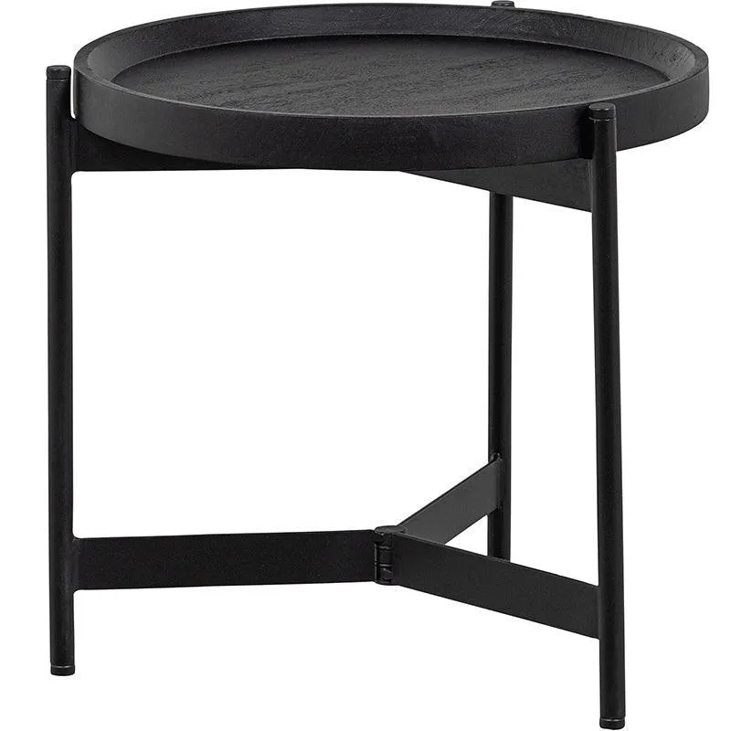 Lizzy Black Mango Wood Side Table (2/Set)