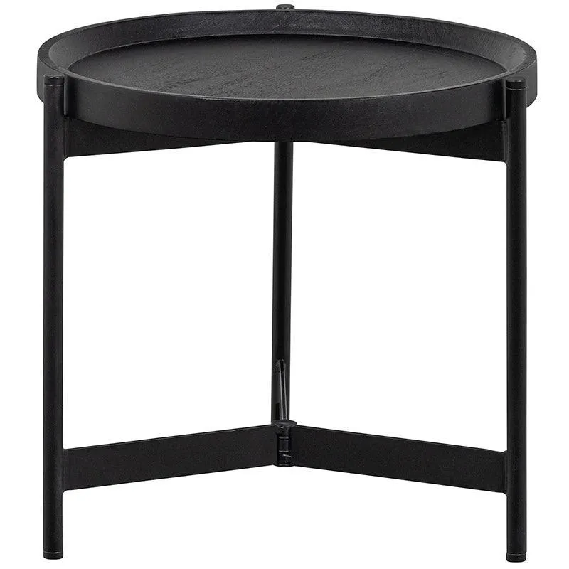 Lizzy Black Mango Wood Side Table (2/Set)