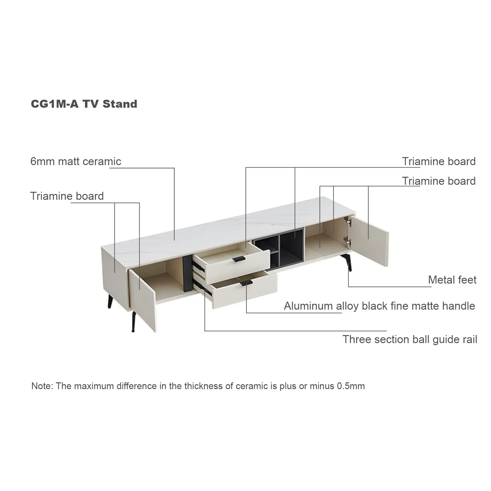 LUIS Cream Grey, TV Stand