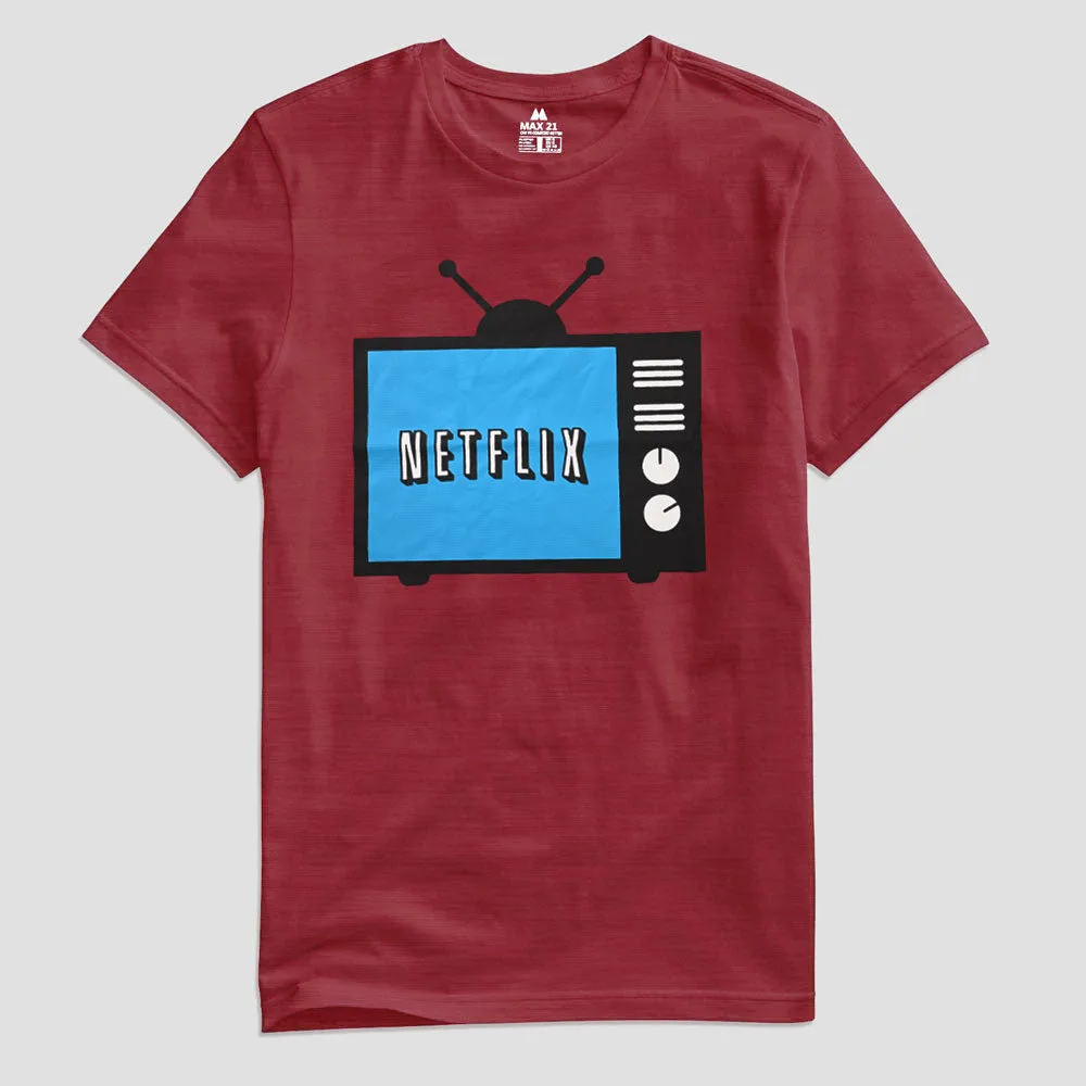 Max 21 Men's Netflix Printed Crew Neck Tee Shirt