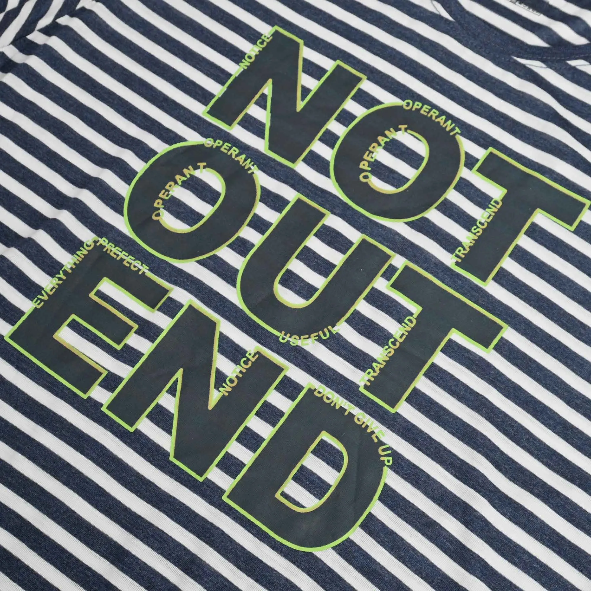 Max 21 Men's Not Out Printed Stripes Style Tee Shirt