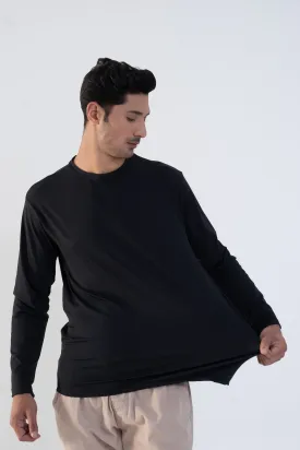 Men's Lining Crew Neck Long Sleeve Tee Shirt