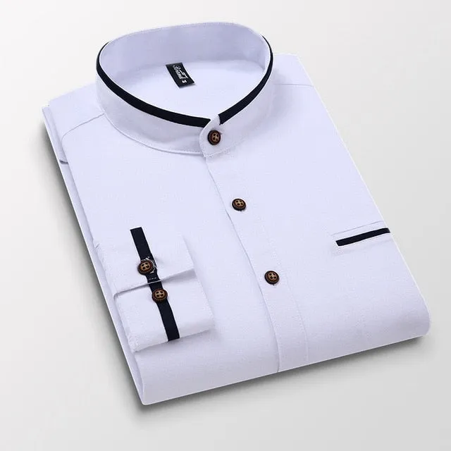 Mens Long Sleeve Oxford Style Business Dress Casual Slim Fit Shirt