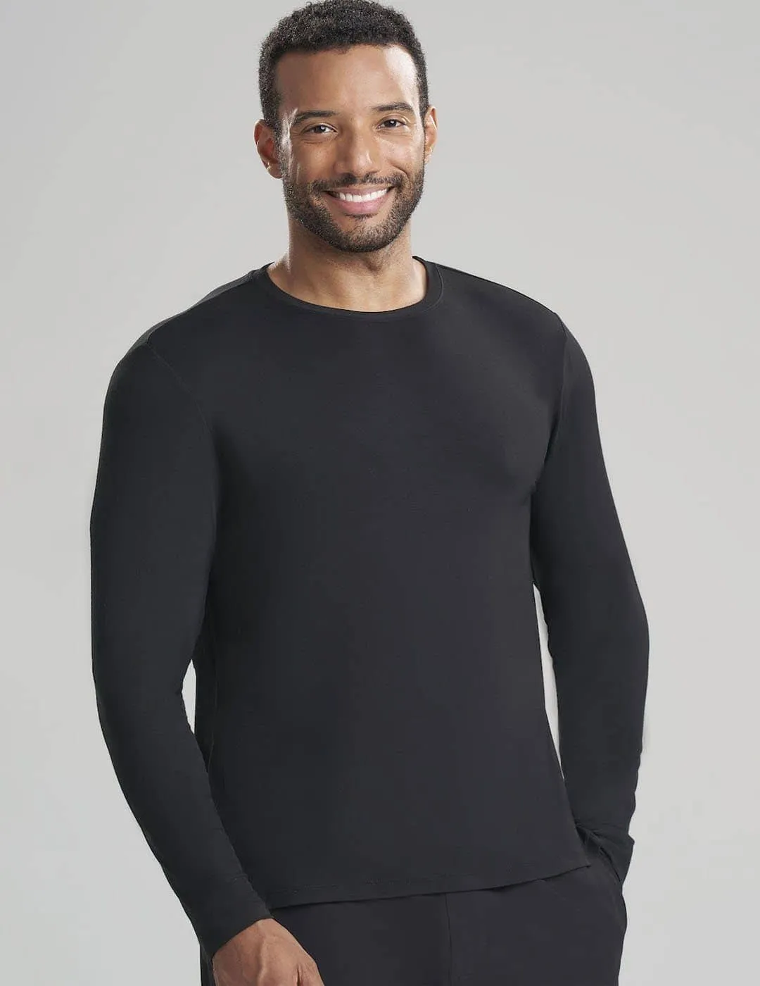 Mens Long Sleeve Underscrub Shirt - Black