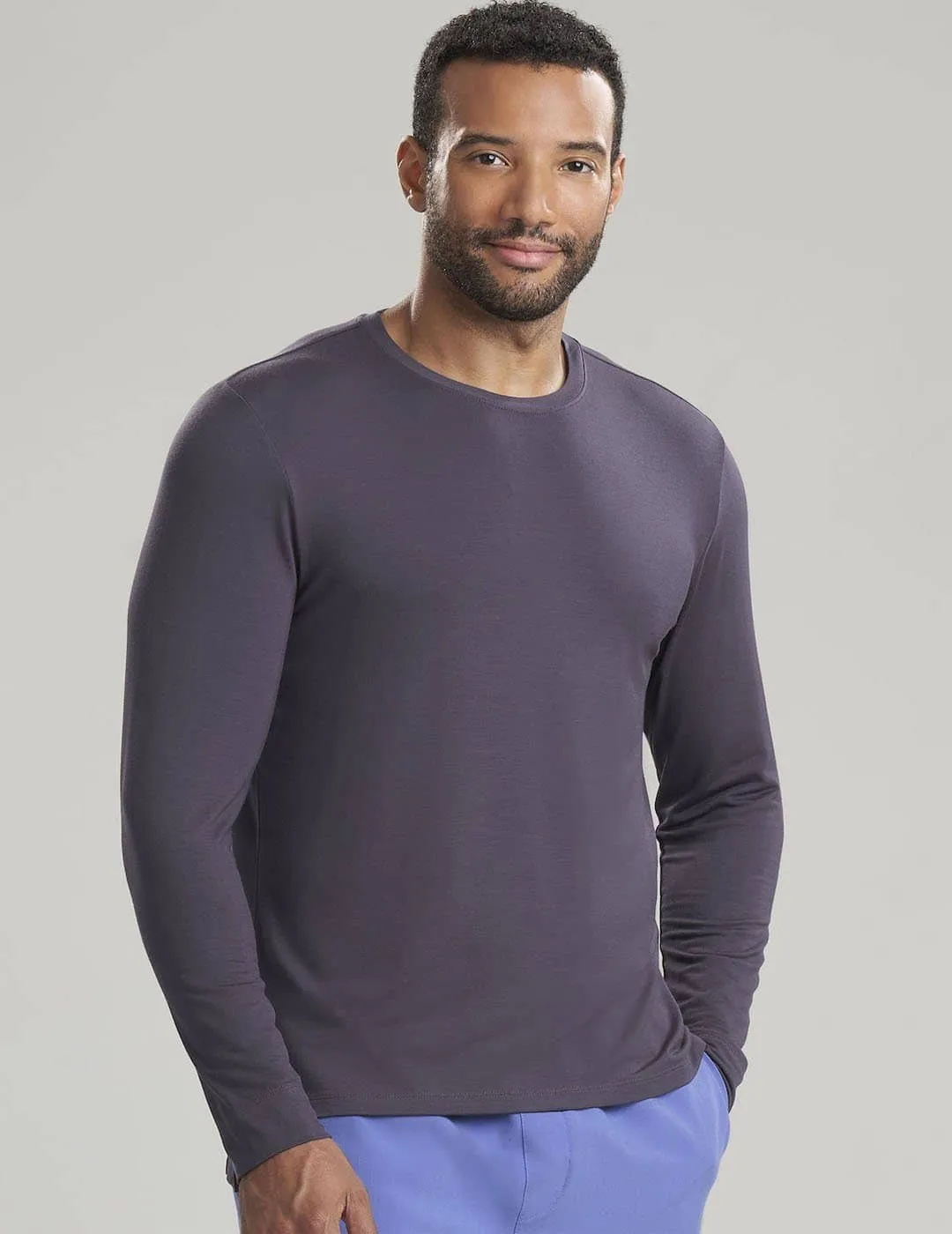 Mens Long Sleeve Underscrub Shirt - Gray