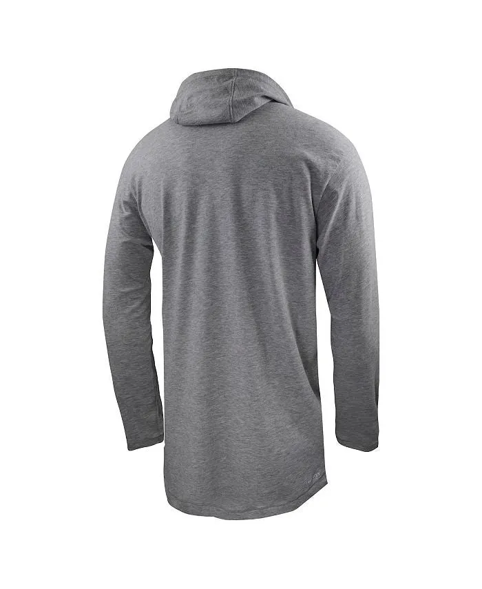 Men's T-shirt with hood and long sleeves Air Force Falcons Rivalry Heather Gray Nike pullover, gray