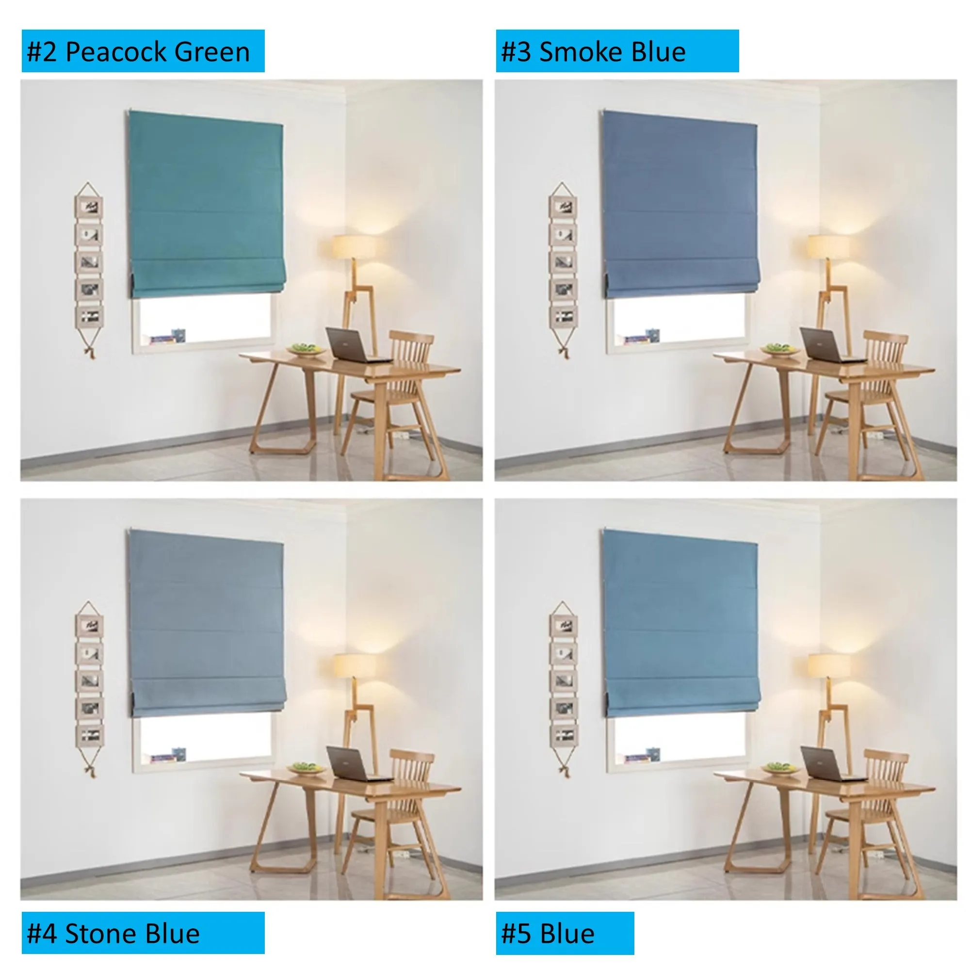 Modern Contemporary Single or Double Layers Window Roman Shade