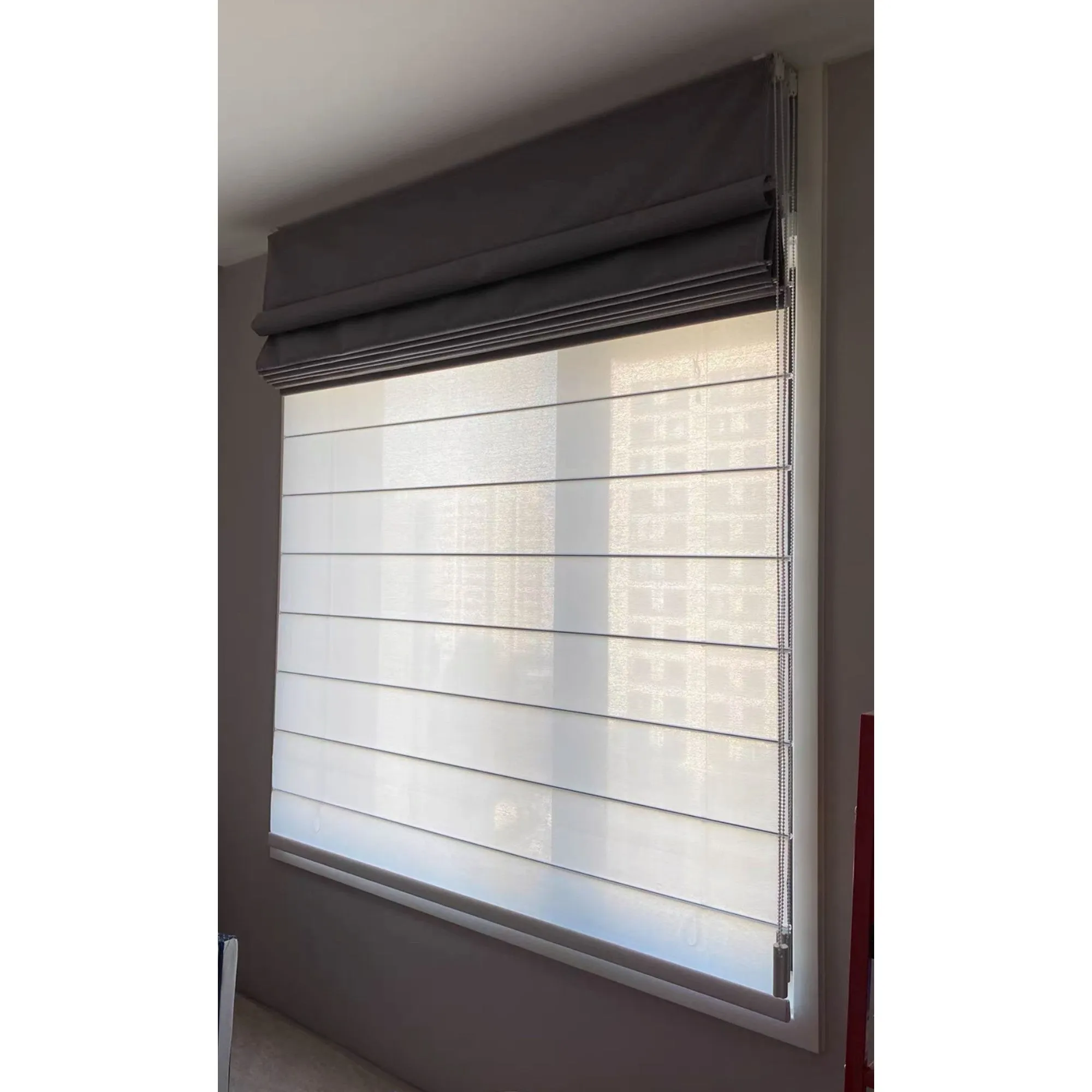 Modern Contemporary Single or Double Layers Window Roman Shade