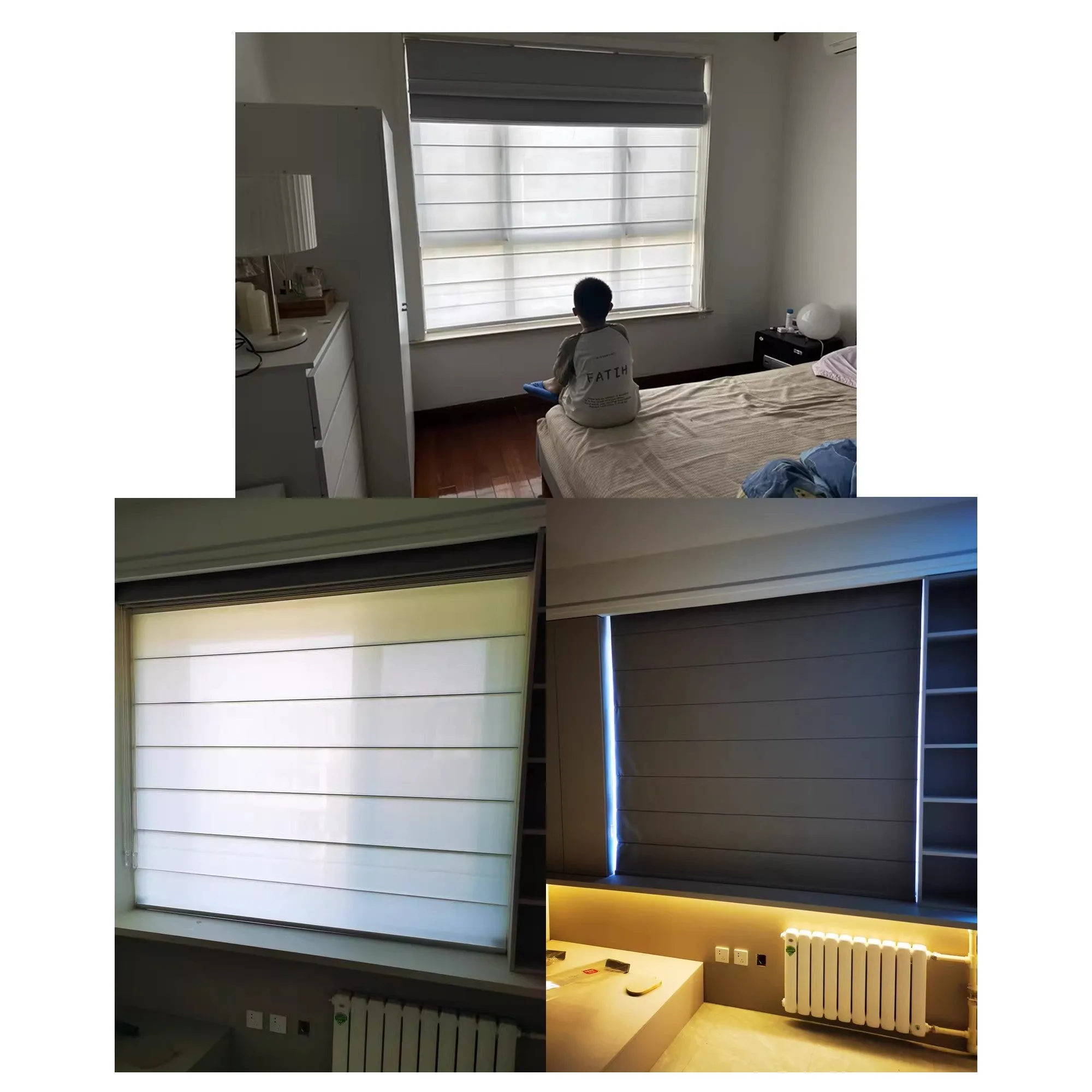 Modern Contemporary Single or Double Layers Window Roman Shade