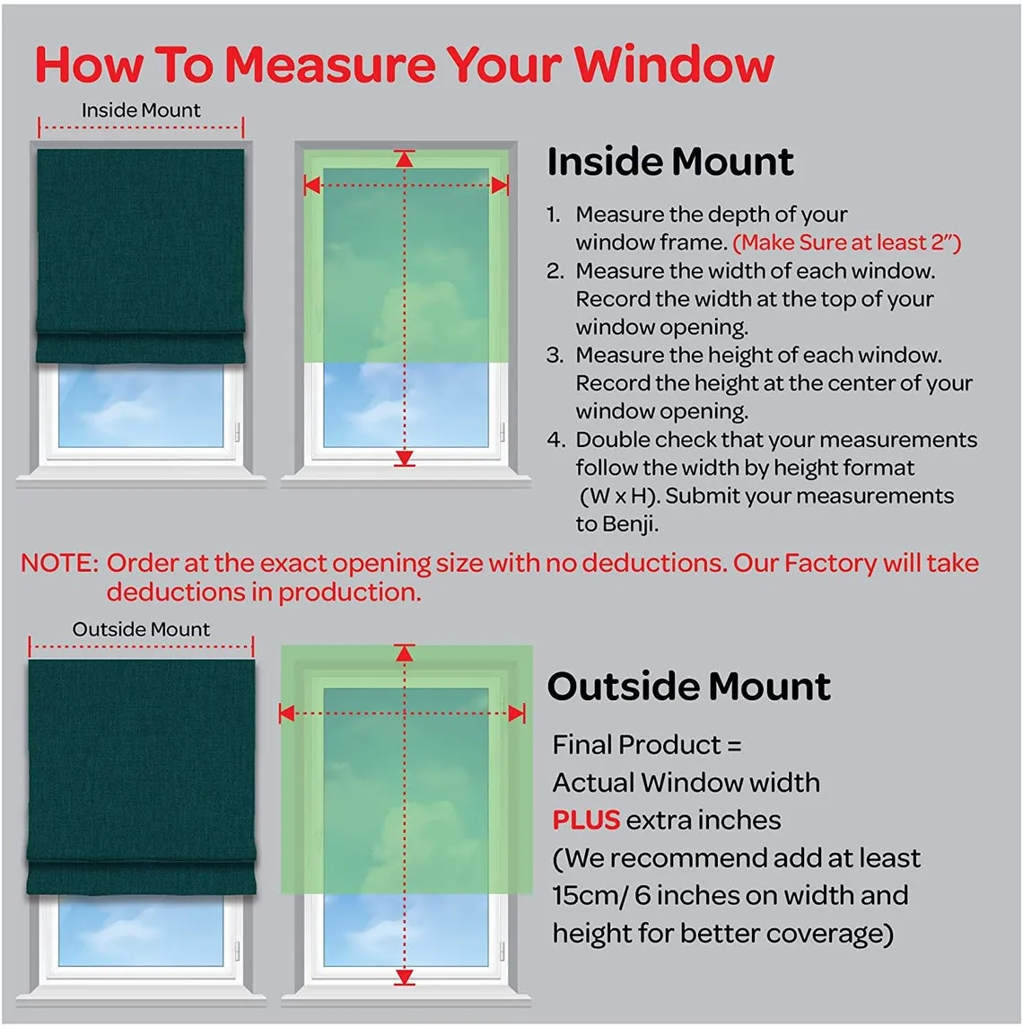 Modern Contemporary Single or Double Layers Window Roman Shade