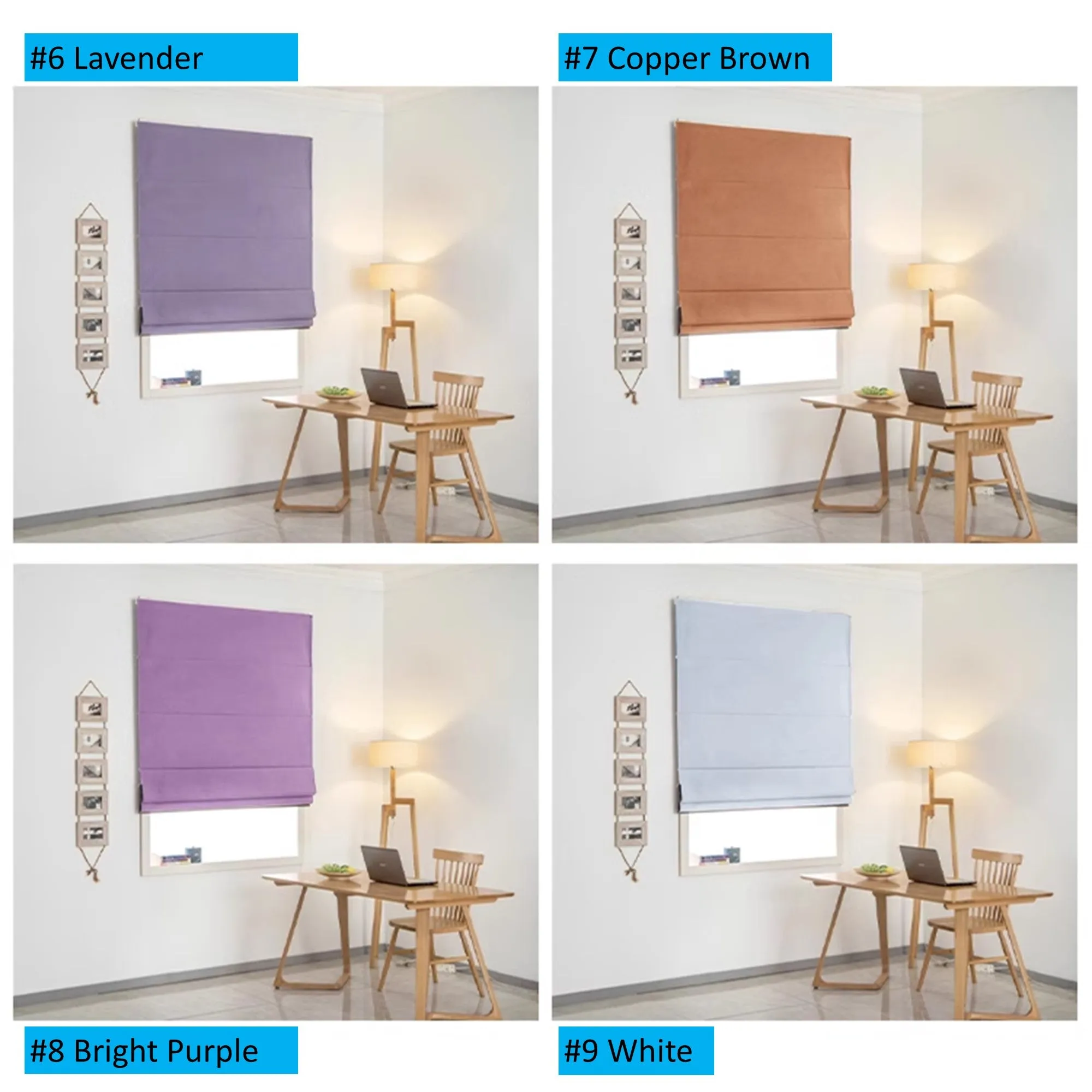 Modern Contemporary Single or Double Layers Window Roman Shade