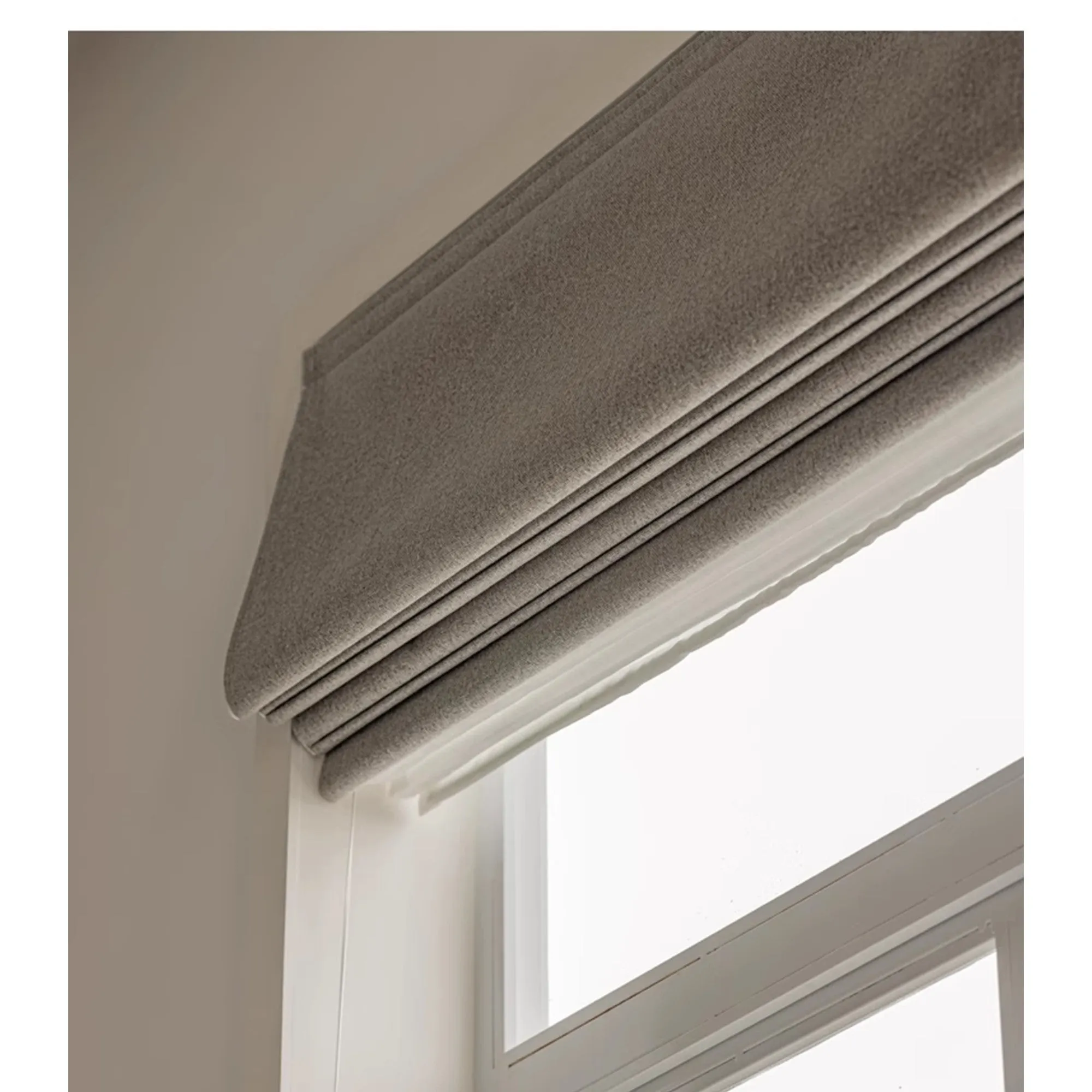 Modern Contemporary Single or Double Layers Window Roman Shade