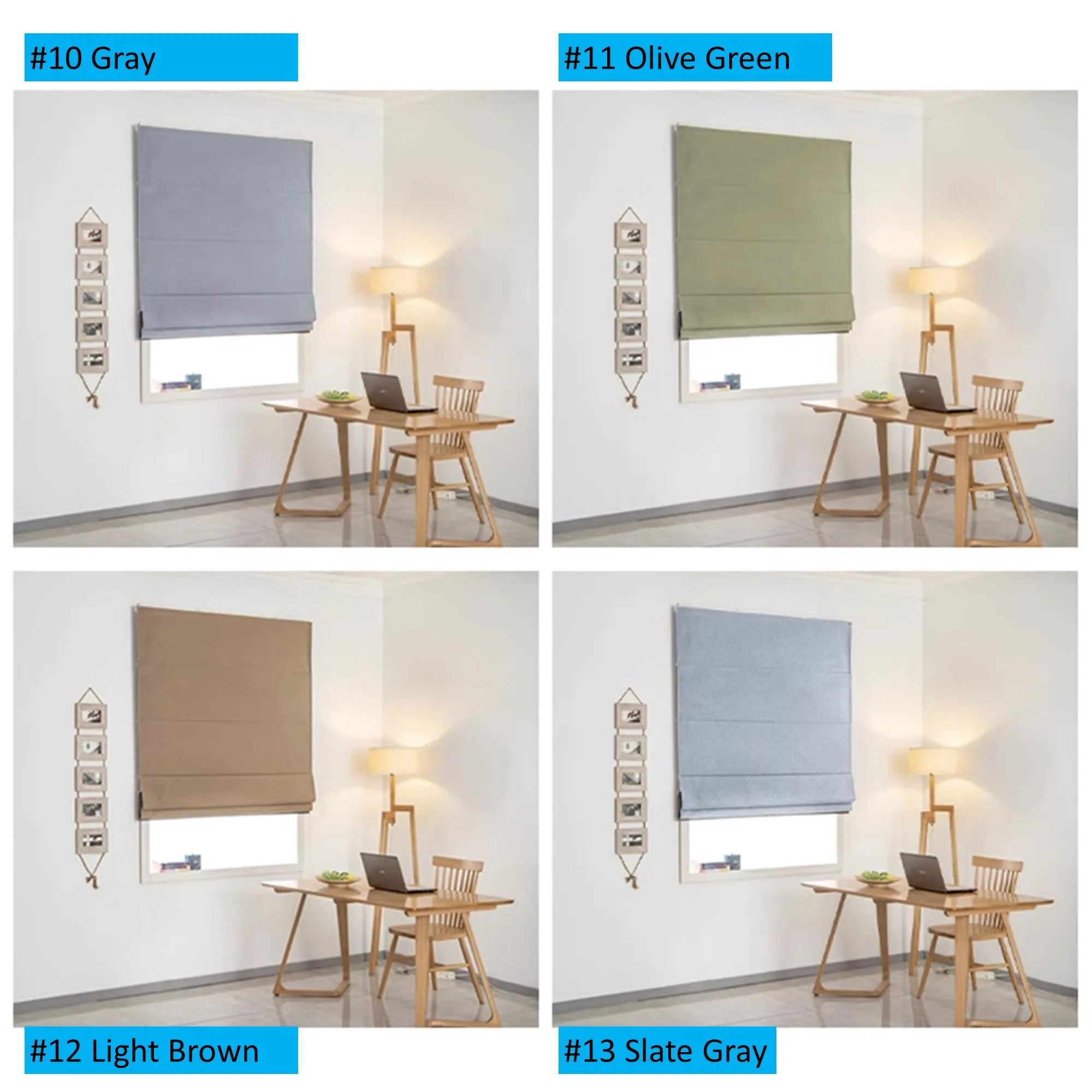 Modern Contemporary Single or Double Layers Window Roman Shade