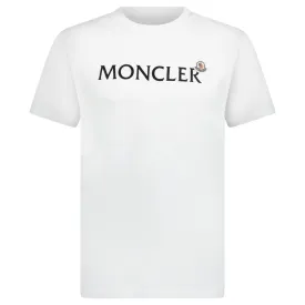 MONCLER TEXT LOGO T-SHIRT WHITE