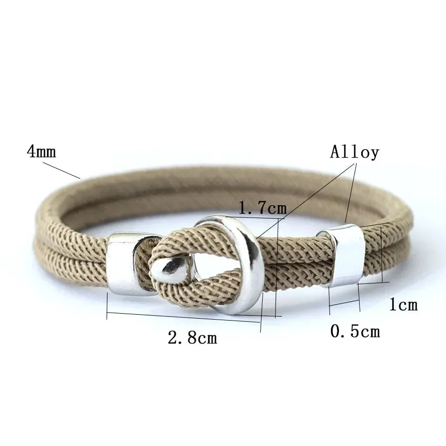 Noter Hiphop Mens Bracelet With Rope Double Layer Easy Hook Nautical Braclet Homme Gift For Husband Leisure Pulseira Accessories