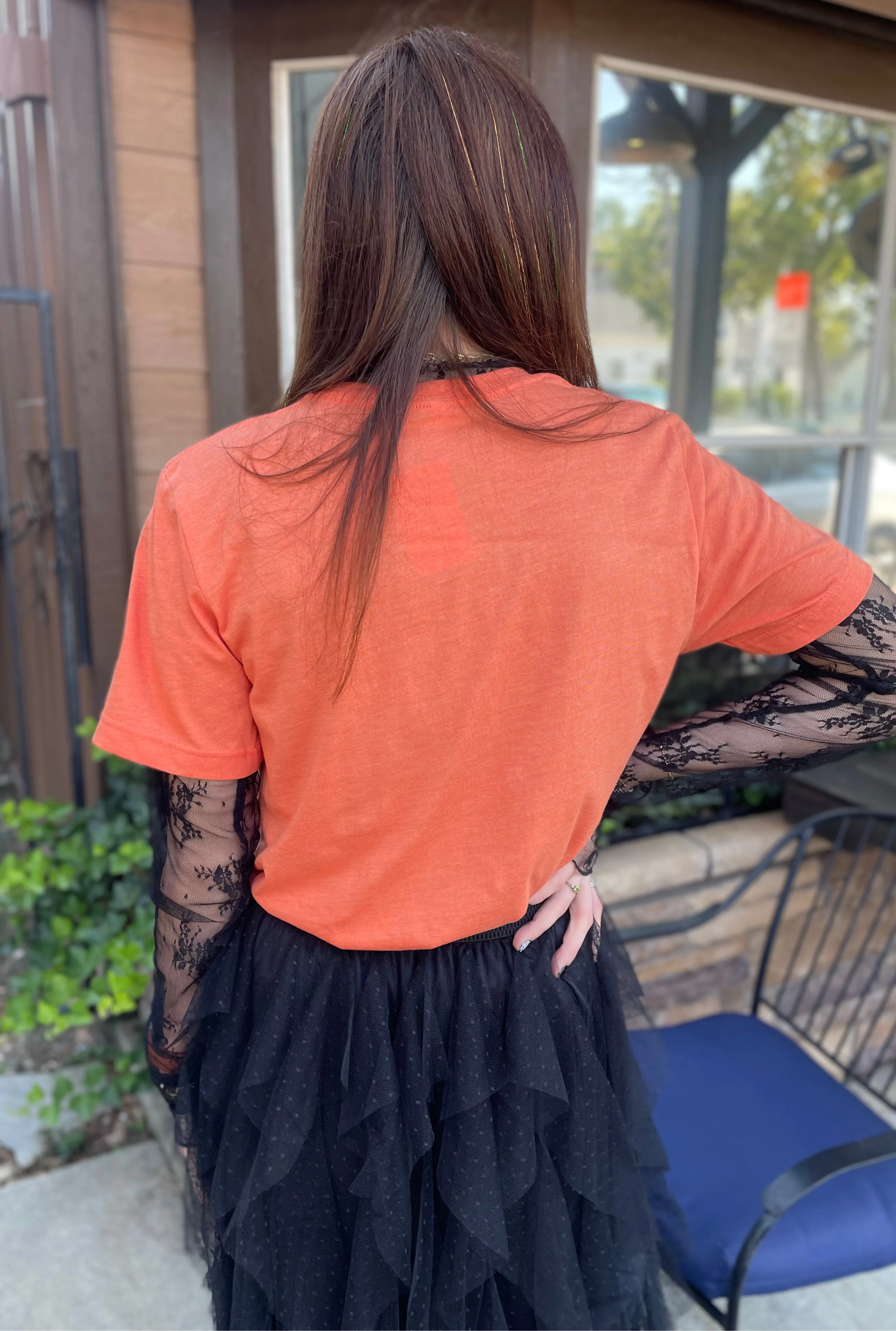 ORANGE HALLOWEEN GHOST TEE