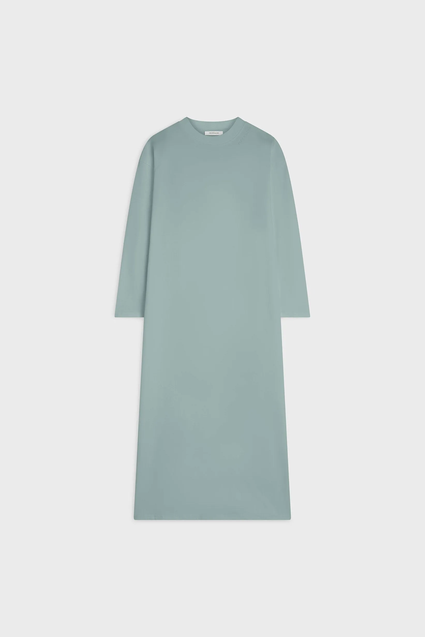 Oversized Cotton Tee Dress | Silver Blue