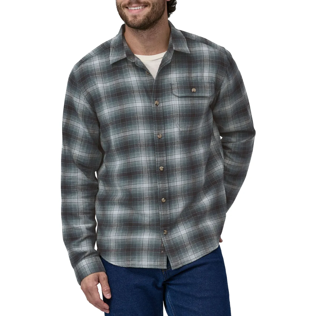 Patagonia Lightweight Fjord Cotton In Conversion Long Sleeve Button-up Flannel Shirt