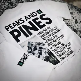 Peaks and Pines Back Print 'Vintage Tee' | Oversized Heavyweight |