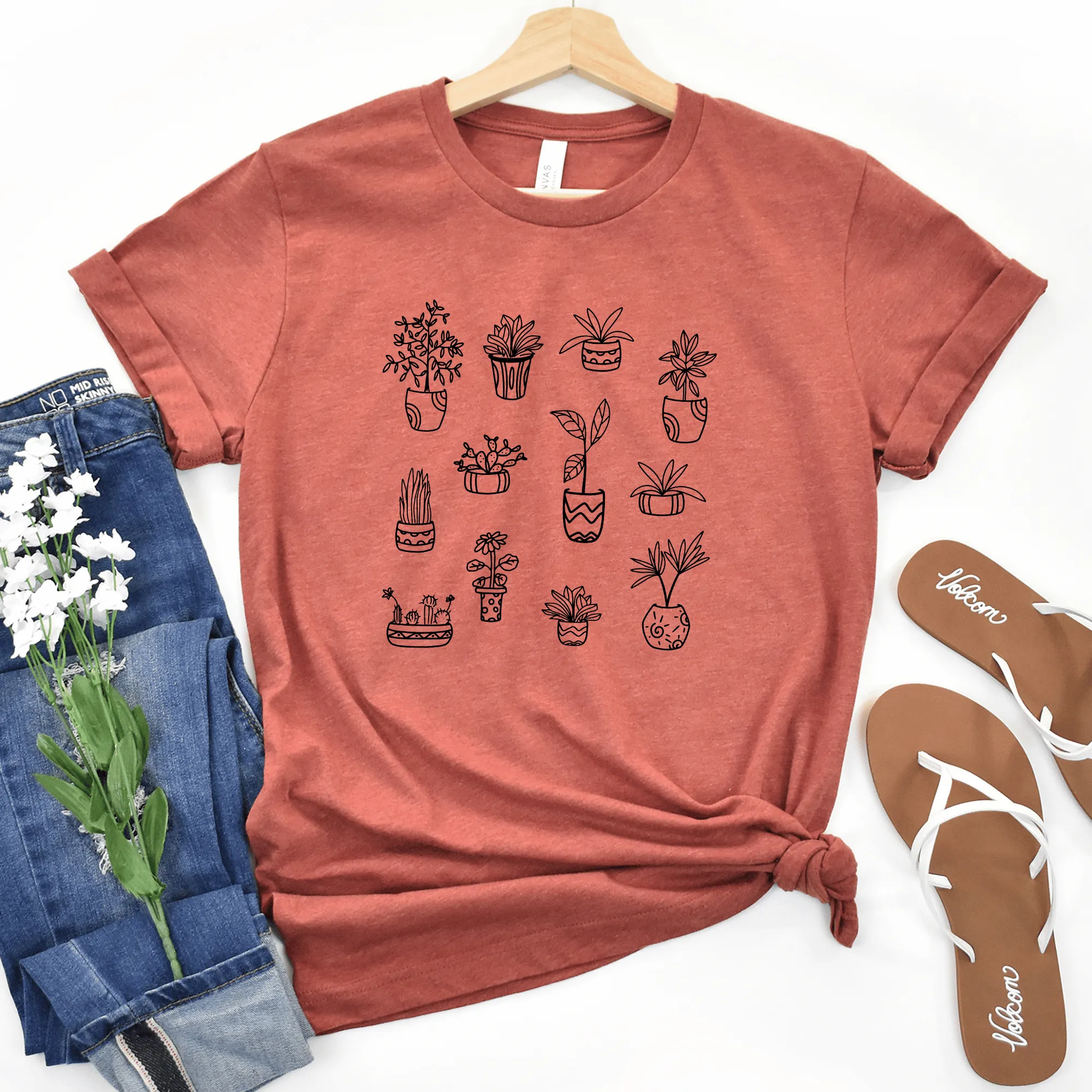 Plants Pattern Short Sleeve Tee