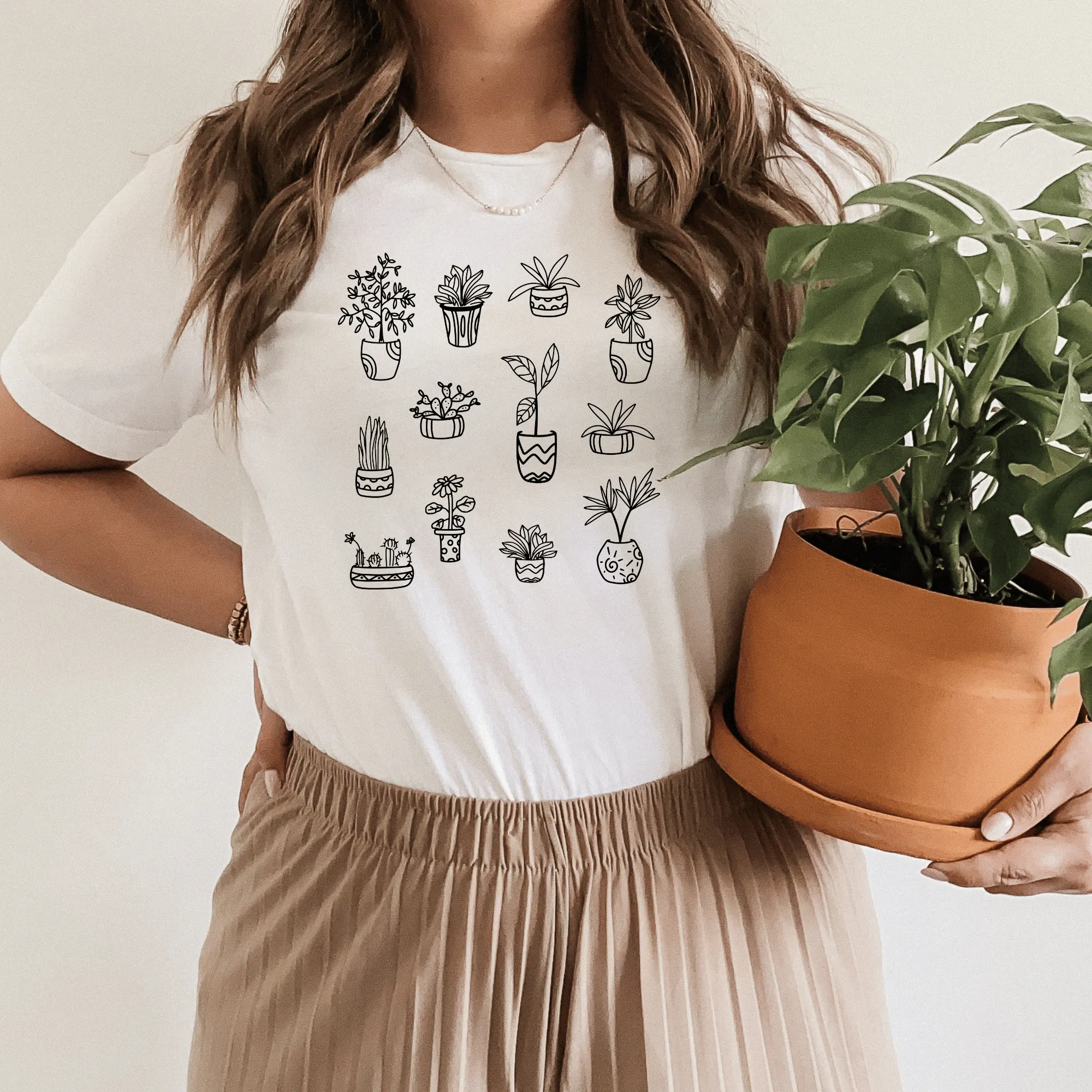 Plants Pattern Short Sleeve Tee